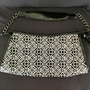 Talbots Black and White Patterned Shoulder Bag
